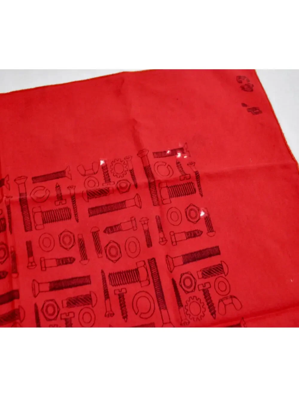 Vintage Screws and Bolts 90s Red Construction Bandana